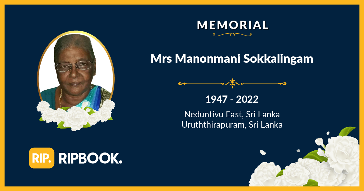 Late Manonmani Sokkalingam - RIPBook