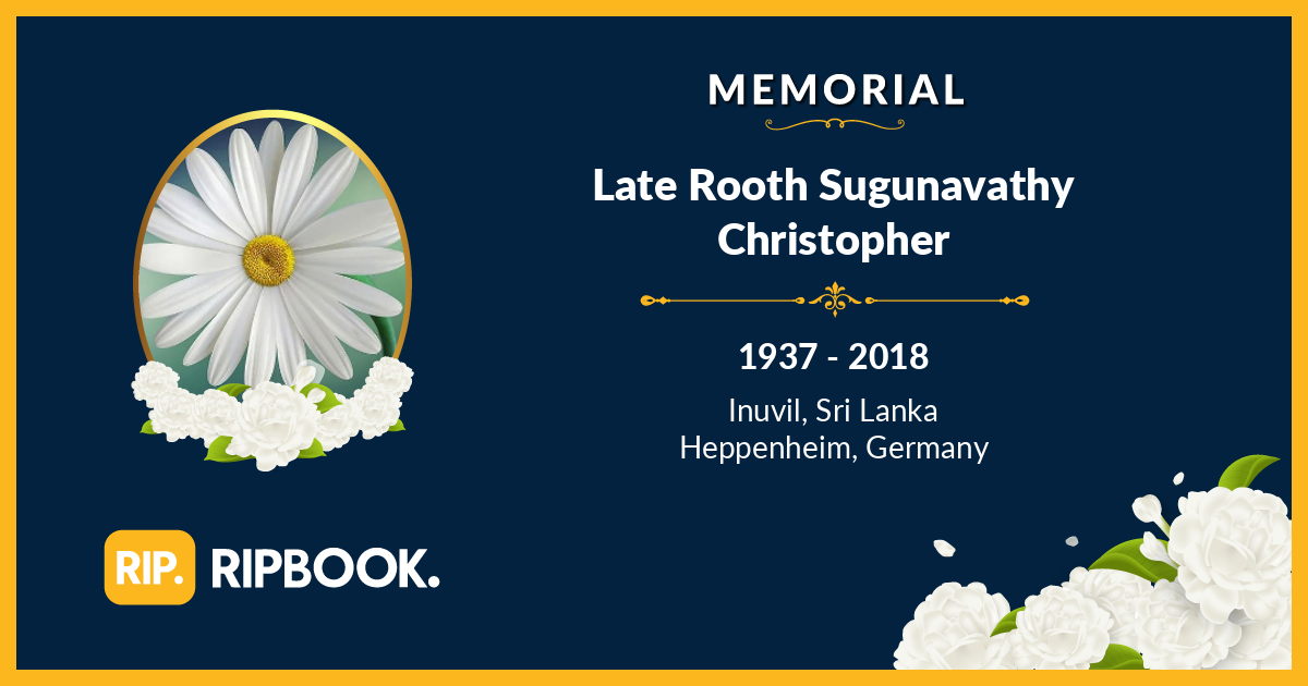 Late Rooth Sugunavathy Christopher - RIPBook