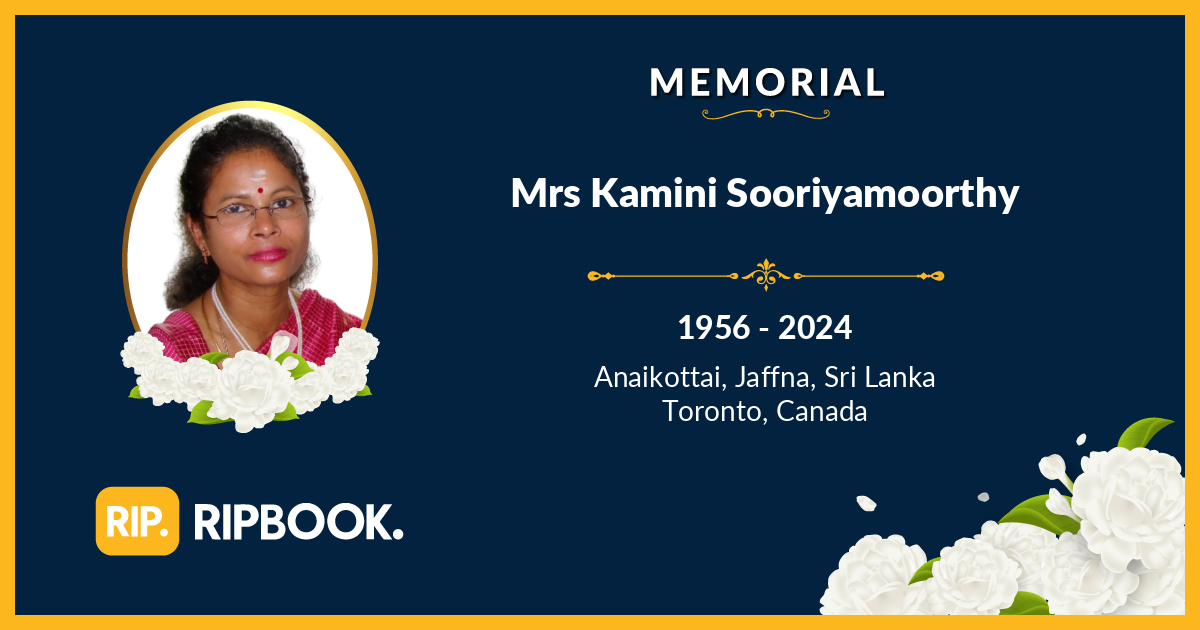 Mrs Kamini Sooriyamoorthy (Rajini) RIPBook