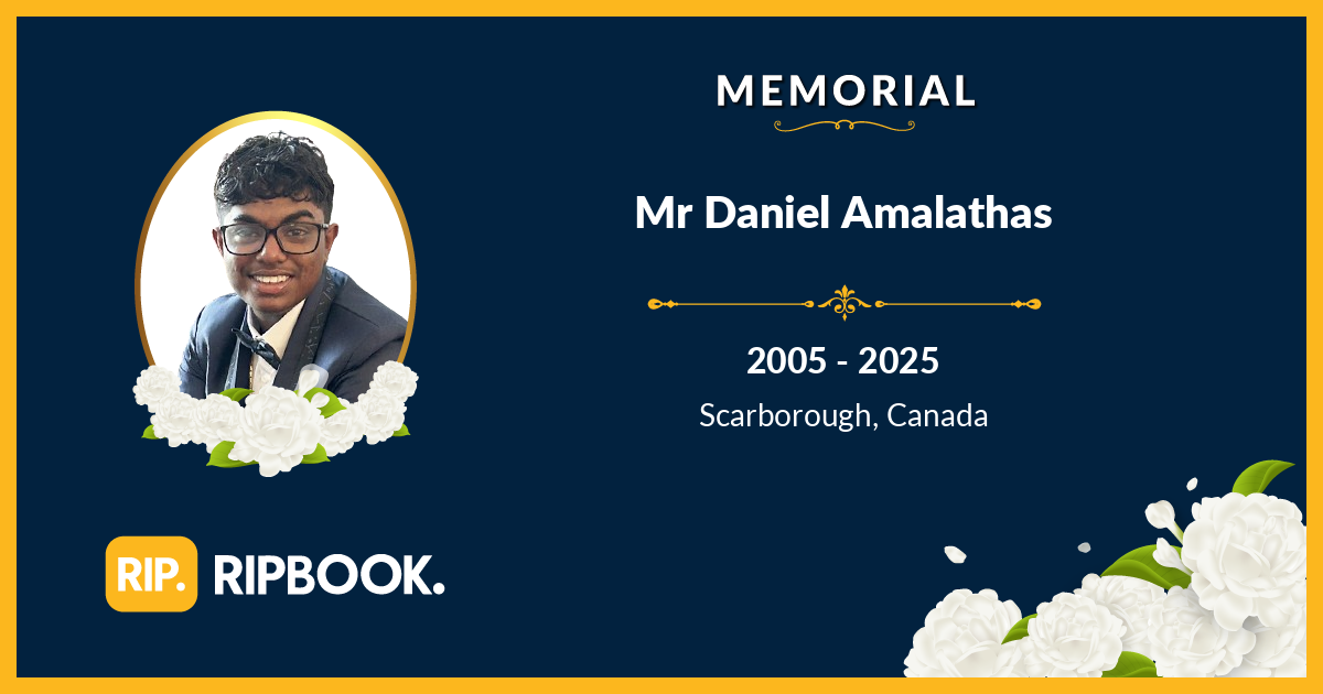 Tribute for Mr Daniel Amalathas By Valerie - RIPBook