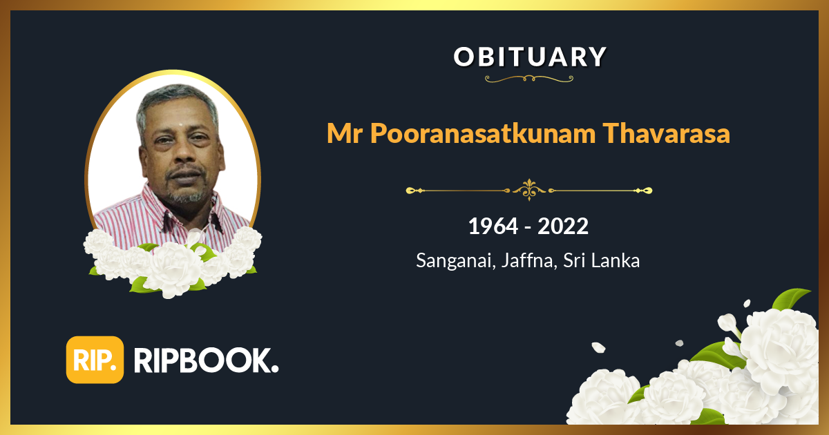 Rathan T Rip Late Pooranasatkunam Thavarasa (Rathan) - Obituary - RIPBook