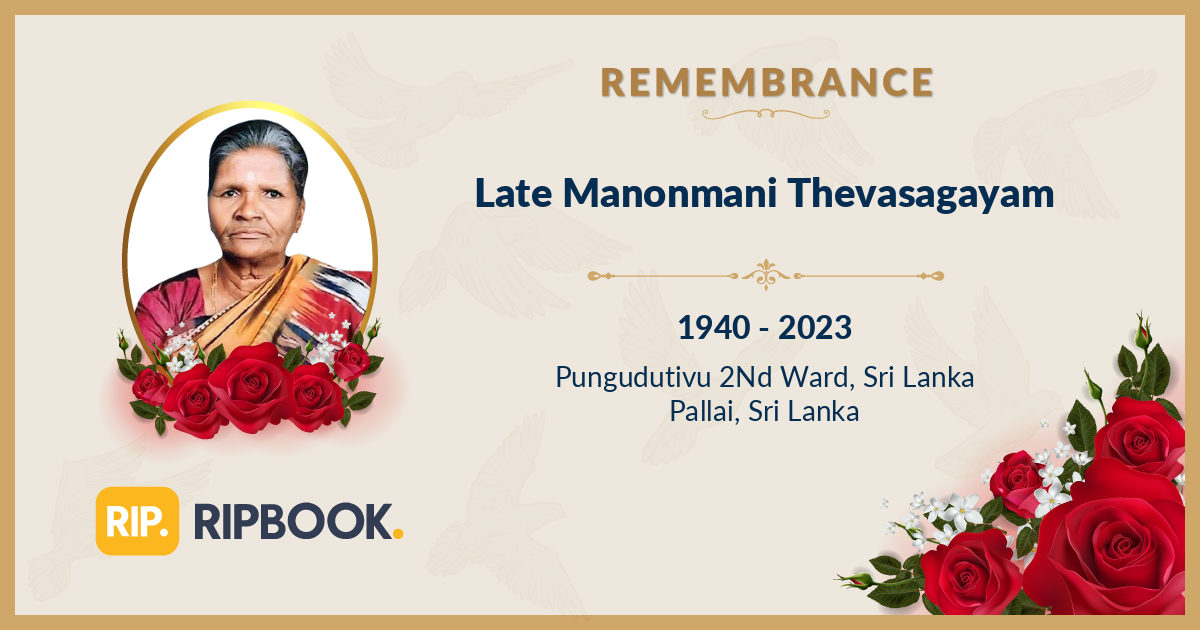 Late Manonmani Thevasagayam - 2nd Year Remembrance - RIPBook