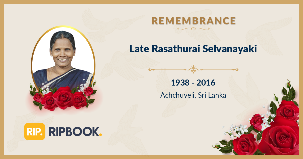 Late Rasathurai Selvanayaki (Chellam) - 10th Year Remembrance - RIPBook